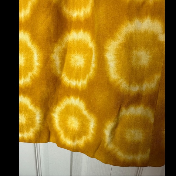 J. CREW Mini Skirt Tie Dye Sunflower Yellow Silk Linen Lined Exposed Zipper - Picture 4 of 8